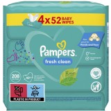 Servetele umede Pampers Fresh Clean, 4 pachete x 52, 208 buc