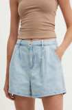 Hollister Co. pantaloni scurti jeans femei, neted, high waist, Hollister Co.