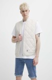 Tommy Jeans vestă bărbați, culoarea bej, de tranziție, DM0DM18704