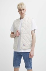 Tommy Jeans vestă bărbați, culoarea bej, de tranziție, DM0DM18704