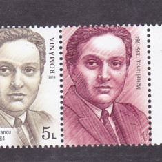 OAMENI CELEBRI II,MARCEL IANCU VAL 5 LEI CU VINIETA ,2018,NEUZAT,MNH,ROMANIA.