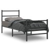 VidaXL Cadru pat metalic cu tăblii de cap/picioare&nbsp;, negru, 75x190 cm 355373
