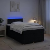 Cumpara ieftin Pat boxspring cu saltea Negru 120 x 190 cm Tesatura