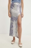 Answear Lab fusta culoarea argintiu, midi, drept