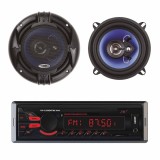 Pachet Radio MP3 player auto PNI Clementine 8440 4x45W USB SD AUX 12V cu Set 2 Difuzoare auto coaxiale PNI HiFi500, 100W