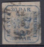 ROMANIA 1862 LP 10 PRINCIPATELE UNITE EMISIUNEA I - 30 PARALE STAMPILAT