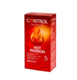 Prezervative cu striatii CONTROL HOT PASSION, cu efect de incalzire, 1 cutie x 10 buc