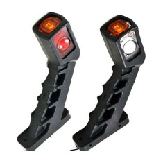 Coarne Gabarit LED 18 cm Alb Rosu 12V-24V , Set 2 Lampi Agabaritice Universale pentru Camion, Remorca si Semiremorca