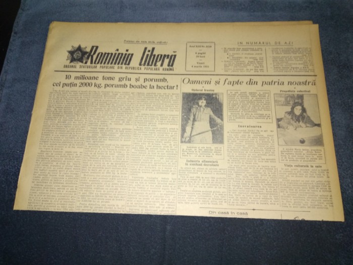 ZIARUL ROMANIA LIBERA 4 MARTIE 1955