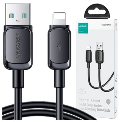 Cablu pentru incarcare si transfer de date Joyroom S-AL012A14, USB/Lightning, 2.4A, 1.2m, Negru foto