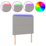 Cumpara ieftin Tablie de pat cu LED, gri deschis, 90x5x118/128 cm, textil
