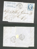 France 1865 Postal History Rare Old Cover + Content Marmande DB.491