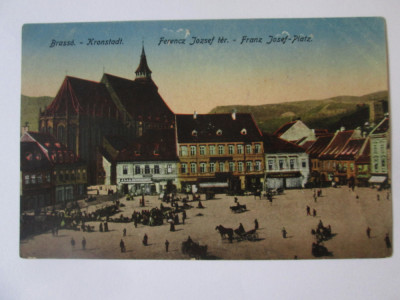 Rara! Carte postala Brasov-Piața Franz Jozsef necirculata circa 1910 foto