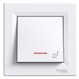 Intrerupator revenire cu led rosu simb sonerie Schneider Asfora alb EPH1700121
