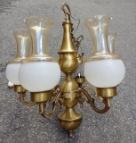 Antic candelabru din bronz cu 6 brațe