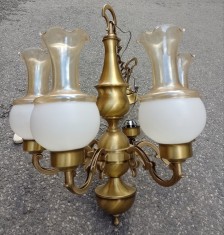 Antic candelabru din bronz cu 6 brațe foto