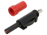 Conector banană 4mm mufă 16A 60V roșie Hirschmann T&amp;M SLS 20 B