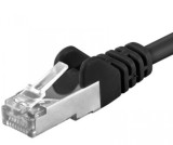 Cablu de retea RJ45 Cat. 6A S/FTP (PiMF) 0.25m Negru, sp6asftp002C, Oem