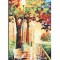 Tablou pictat manual hol, living, dormitor, Aleea noastra din parc, 80x40cm ulei in cutit efect 3D Fabulos
