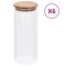 Gossi borcane din sticla depozitare, capac de bambus, 6 buc., 1000 ml