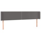 Cumpara ieftin Tablie de pat cu aripioare gri 203x16x78/88 cm piele ecologica