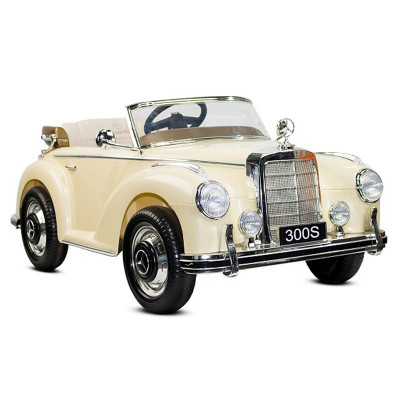 Masinuta electrica de epoca Mercedes 300S, 90W putere, 12V PREMIUM Beige foto