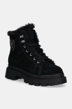 Blauer cizme din piele intoarsa KIMMEL femei, culoarea negru, cu toc plat, izolare usoara, F4KIMMEL06.SUE