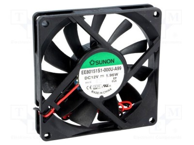 Ventilator DC axial 12V 80x80x15mm 62,86m3/h 34,7dBA SUNON foto