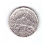 Moneda Thailanda 5 baht 1991, stare buna, curata, Asia, Cupru-Nichel