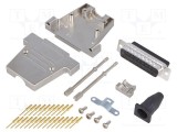 Mufă D-Sub 25 PIN tată pentru lipire pe cablu neagră ENCITECH