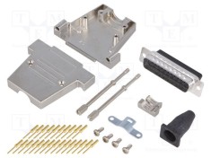 Mufă D-Sub 25 PIN tată pentru lipire pe cablu neagră ENCITECH
