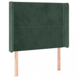 Cumpara ieftin Tablie pat cu aripioare verde inchis 103x16x118/128 cm catifea