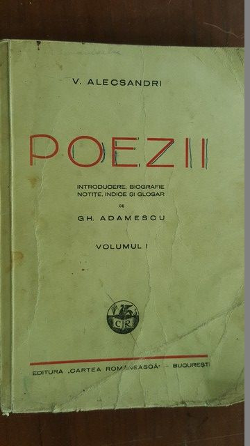 Poezii vol.1 Introducere de Gh.Adamescu- Vasile Alecsandri