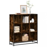 VidaXL Bibliotecă stejar fumuriu 97,5x33x107,5 cm lemn prelucrat/metal
