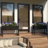 Cumpara ieftin Jardiniere de grădină 2 buc. negru 110x31x70 cm lemn masiv pin