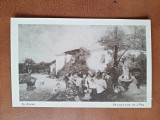 Carte postala, reproducere dupa tabloul Petrecere de 1 Mai/Th. Aman, perioada interbelica