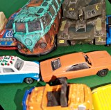 Masinute fier plastic tanc 9 piese vintage Majorete Matchbox Hot Wheels LOT36T1