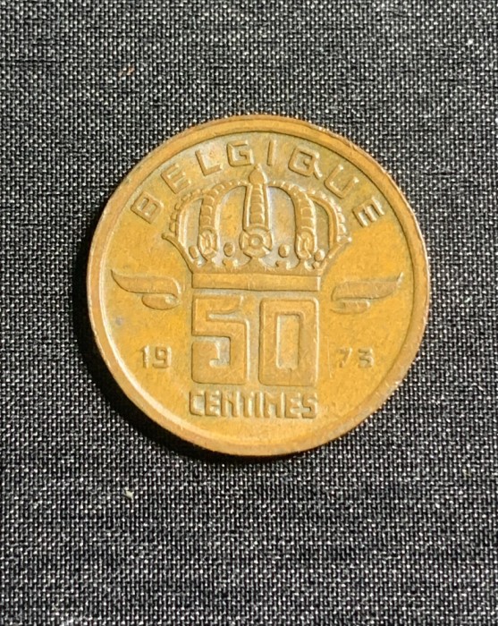 Moneda 50 centimes 1973 Belgia
