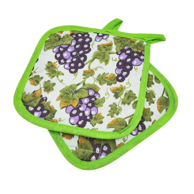 Set 2 bucati suport textil, Grapes, 165 x 165 mm, pentru vase bucatarie foto