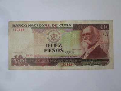 Cuba 10 Pesos 1991 foto