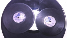 un lot de 2 disc extrem de rare de colectie miniatura patefon gramofon defecte foto