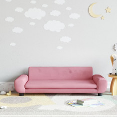 Canapea pentru copii, roz, 100x54x33 cm, catifea GartenMobel Dekor