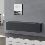 Comoda TV Evaton DGM montabila pe perete gri inchis mat [en.casa] HausGarden Leisure