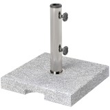 Outsunny Bază pentru Umbrelă din Granit 21 kg, Bază Pătrată pentru Umbrele de Exterior cu M&acirc;nere și 2 Butoane Reglabile, Ideală pentru Grădină, Patio,