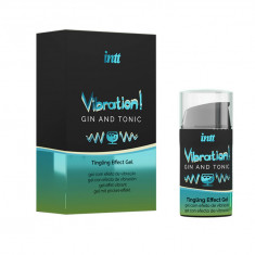 Gel INTT Vibration! Gin & Tonic, pentru stimulare si excitare, senzatie vibranta, Unisex, 15 ml