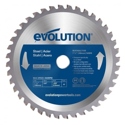 Disc pentru fierastrau circular, taiere otel Evolution M185TCT-40CS, O185 x 20 mm, 40 dinti foto