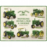 Placa metalica - John Deere Model Chart- 30x40 cm, Nostalgic Art Merchandising