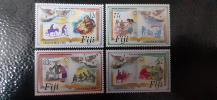 Fiji-Craciun 1992-arta,pictura -serie completa nestampilate MNH(W 2)