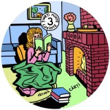 Suport pahare Coaster - Colectia Tineti minte 3 cuvinte, ilustrate, tema carti