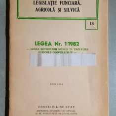 Legea nr. 1/1982 Legea retribuirii muncii in unitatile agricole cooperatiste